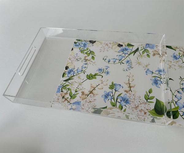 Endless possibilities acrylic tray -blue flowers Insert