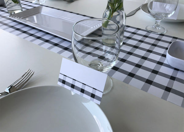 Black and white Gingham paper placemats