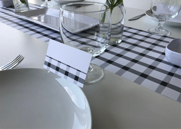 Black and white Gingham paper placemats