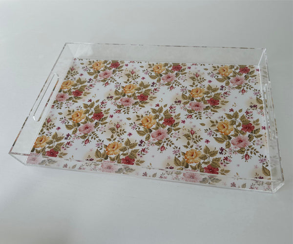 Endless possibilities acrylic tray - Flower and white Insert