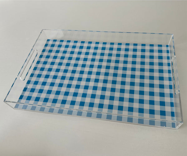Endless possibilities acrylic tray - Gingham Cyan Insert
