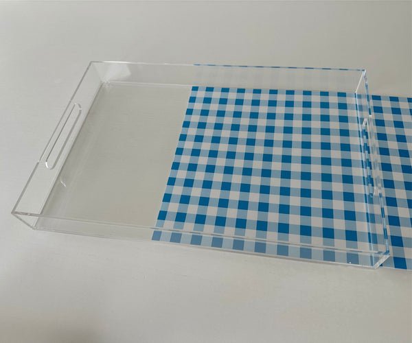 Endless possibilities acrylic tray - Gingham Cyan Insert