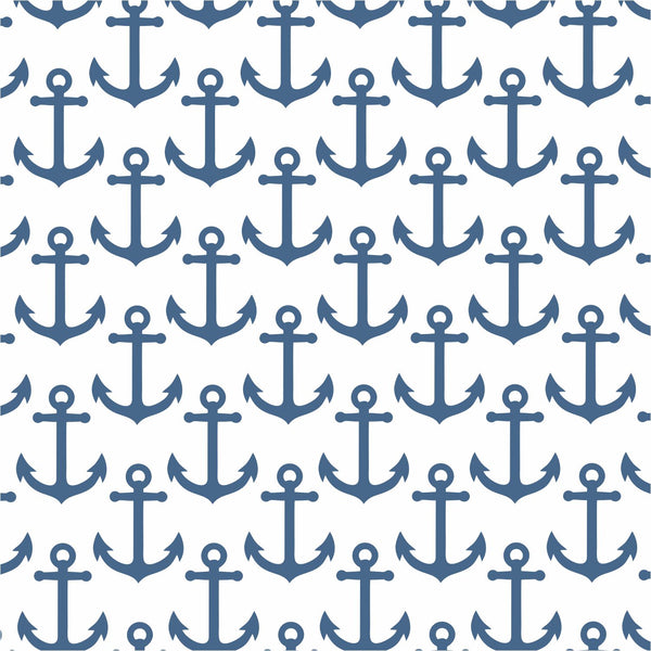 Placemats, Set of 12 Square 11 x 11  Nautical, blue anchors
