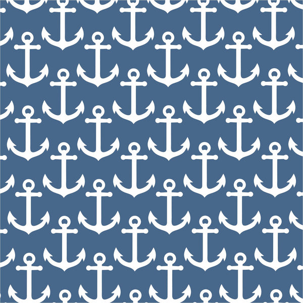 Paper Placemats, Square nautical, white anchor and blue