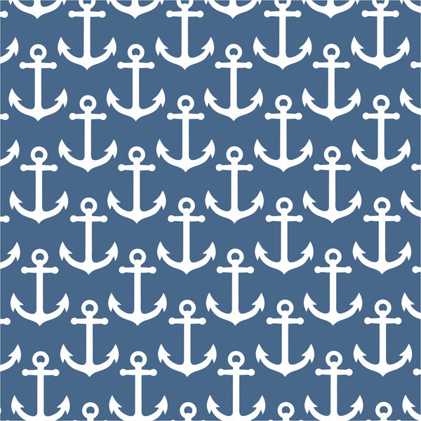 Paper Placemats, Square nautical, white anchor and blue