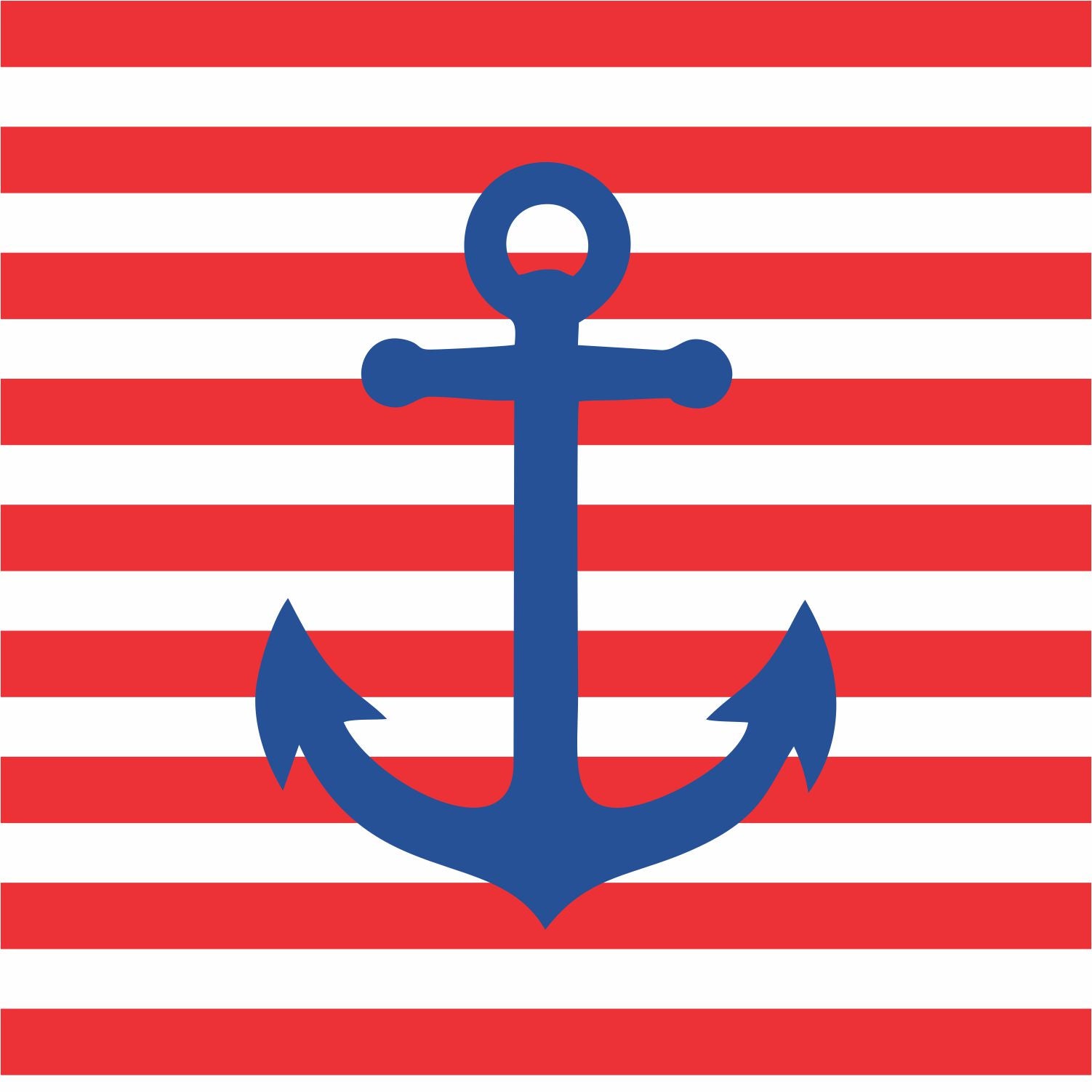 Placemats, Set of  12 Square 11 x 11 nautical, Red white and Blue