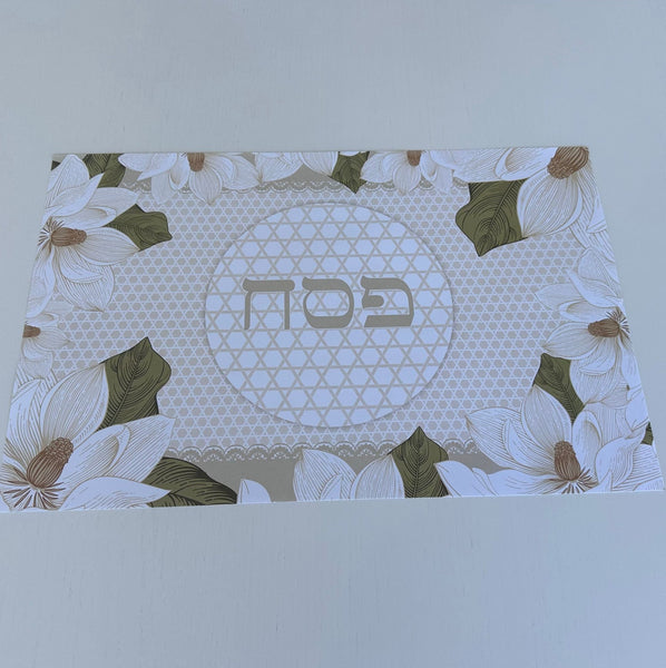 Passover placemats, Magnolias, Set of 12 paper placemats