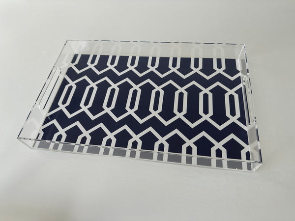 Endless possibilities acrylic tray - Geometric Blue