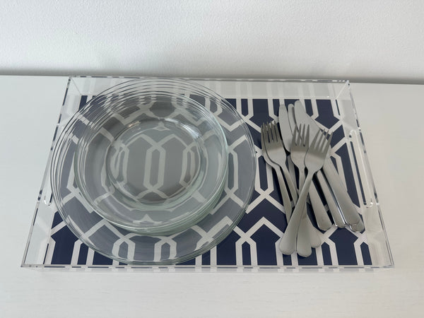 Endless possibilities acrylic tray - Geometric Blue