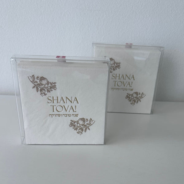 Rosh Hashanah Napkins, Beige Toile set of 20