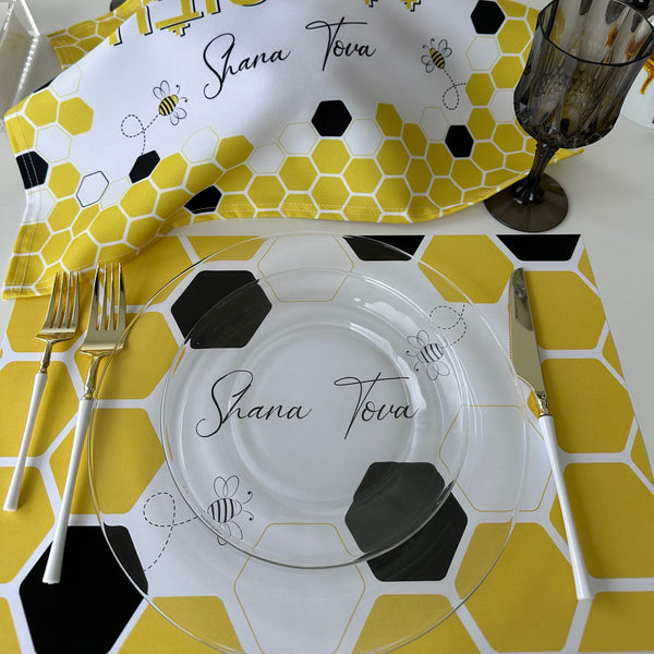 Rosh Hashanah Placemats, Bee and Honey, set of 12