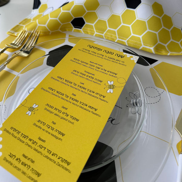 Rosh Hashanah simanim cards, Bee and Honey, set of 12