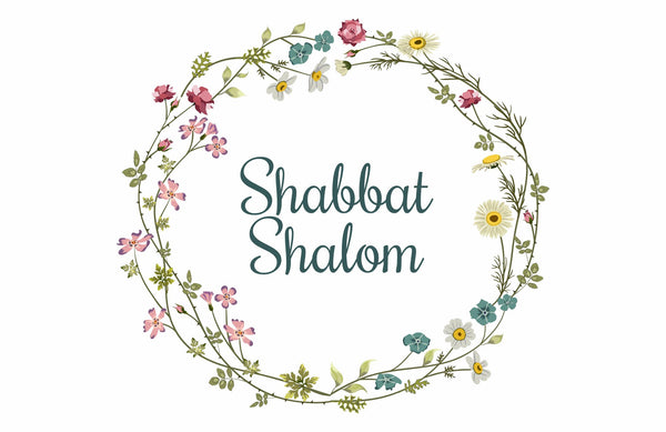 Set of 12 11 x 17  Shabbat Shalom Paper Placemats Circle of Flowers