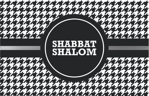Set of 12 11 x 17  Shabbat Shalom paper placemats  Houndstooth Style