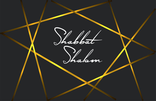 Shabbat Shalom Placemats Elegant Black and Gold