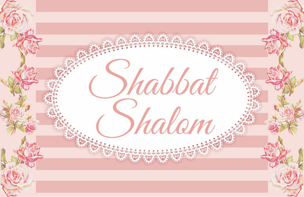 Shabbat Shalom Flowers Placemats Pinky lines