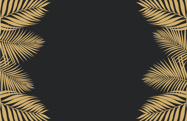 Tropical Placemats, Set of 12 11 x 17 placemats, home decor Gold Black