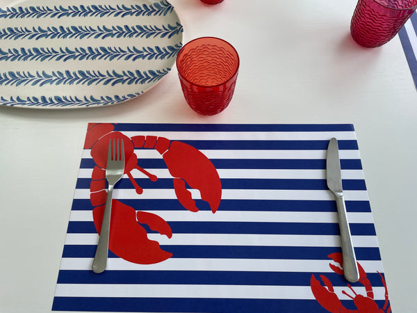Nautical Placemats - Lobster Blue and Red