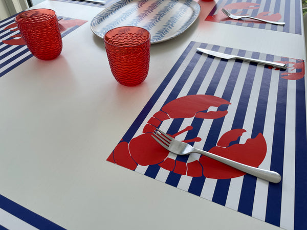 Nautical Placemats - Lobster Blue and Red