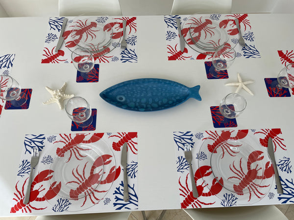 Nautical Placemats - Lobsters and Coral
