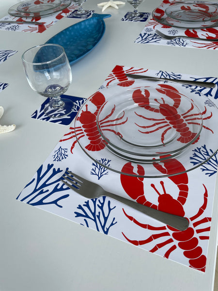 Nautical Placemats - Lobsters and Coral