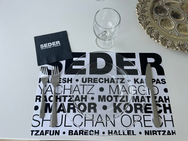 Passover SET - 12 Placemats + 20 Napkins SEDER