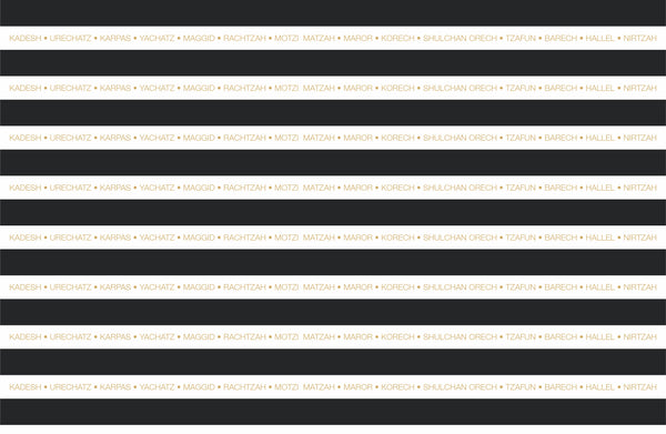 Passover placemats, black stripes, Set of 12 paper placemats