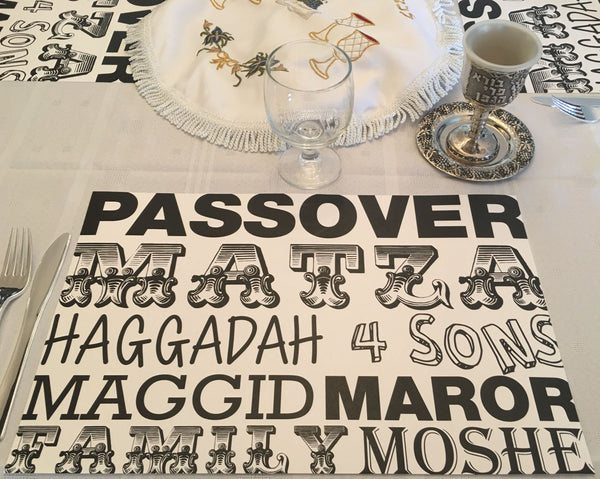 Passover placemats, Set of 12 paper placemats, meaningful words