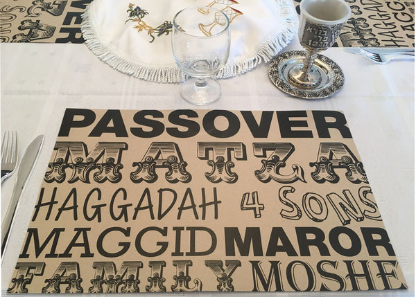 Passover placemats, Set of 12 paper placemats, craft, words