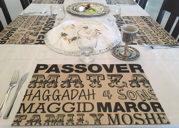 Passover placemats, Set of 12 paper placemats, craft, words