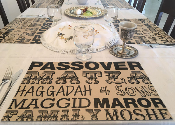 Passover placemats, Set of 12 paper placemats, craft, words