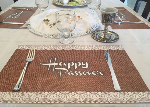 Passover placemats, burlap