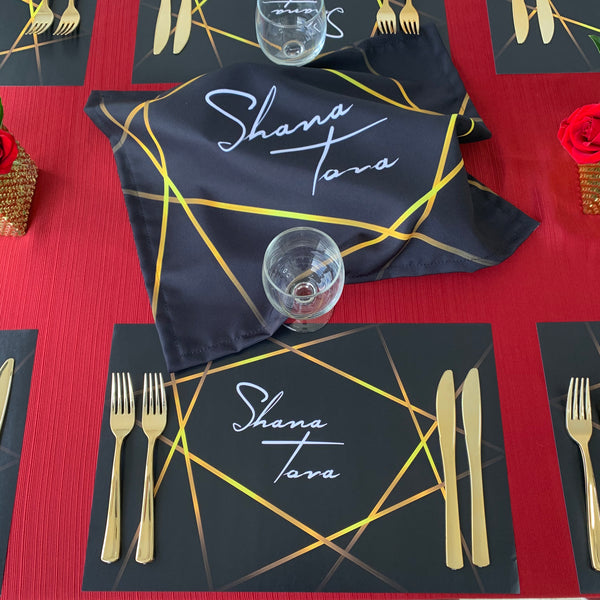 Rosh Hashanah Challah Cover, Black and Gold