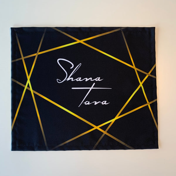 Rosh Hashanah Challah Cover, Black and Gold