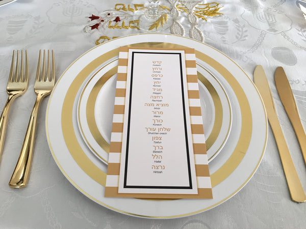 Passover cards, Set of 12 8.5" x 4.25"cards, Pesach, order of the seder