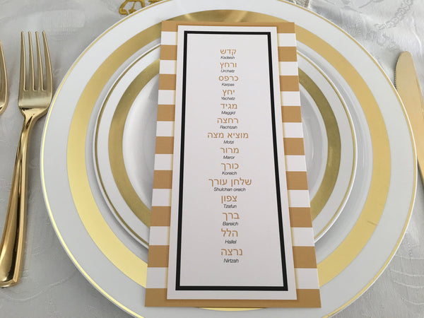 Passover cards, Set of 12 8.5" x 4.25"cards, Pesach, order of the seder