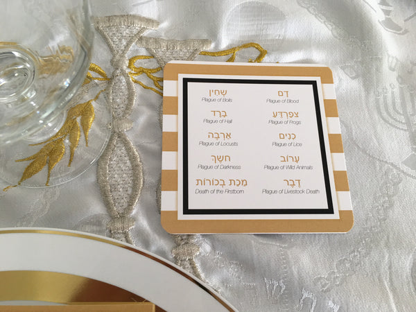 Passover coasters, Set of 12 coasters, Pesach, 10 plagues
