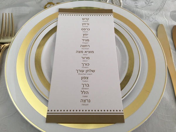 Passover cards, Set of 12 8.5" x 4.25"cards, Pesach, order of the seder