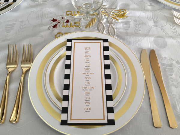 Passover cards, Set of 12 8.5" x 4.25"cards, Pesach, order of the seder