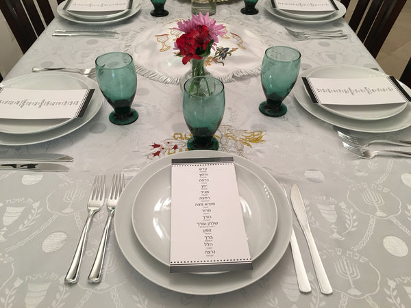 Passover cards, Set of 12 8.5" x 4.25"cards, Pesach, order of the seder Black