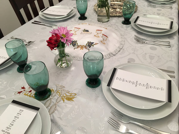 Passover cards, Set of 12 8.5" x 4.25"cards, Pesach, order of the seder Black
