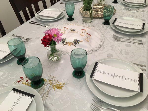 Passover cards, Set of 12 8.5" x 4.25"cards, Pesach, order of the seder Black