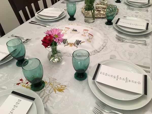 Passover cards, Set of 12 8.5" x 4.25"cards, Pesach, order of the seder Black