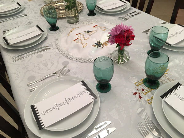 Passover cards, Set of 12 8.5" x 4.25"cards, Pesach, order of the seder Black