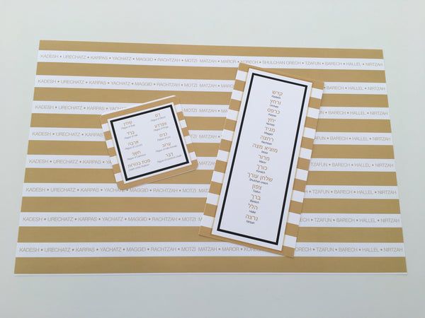 Passover 3 x SET - 12 Placemats + 12 seder cards + 12 coasters plagues