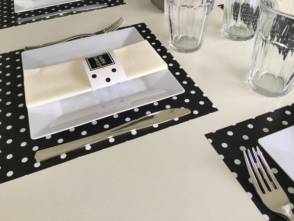 Shavuot Placemats + Napkin ring - Polka Small Dots
