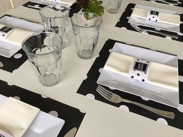 Shavuot Placemats + Napkin ring - Polka Big Dots