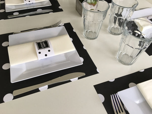 Shavuot Placemats + Napkin ring - Polka Big Dots