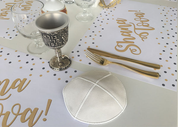 Rosh Hashanah Placemats, dots, sets of 12