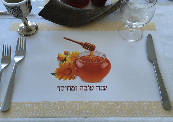 Rosh Hashanah Placemats, Honey, set of 12